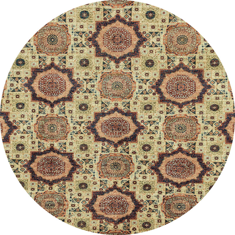 Abstract Indoor Rug, Round 5'
