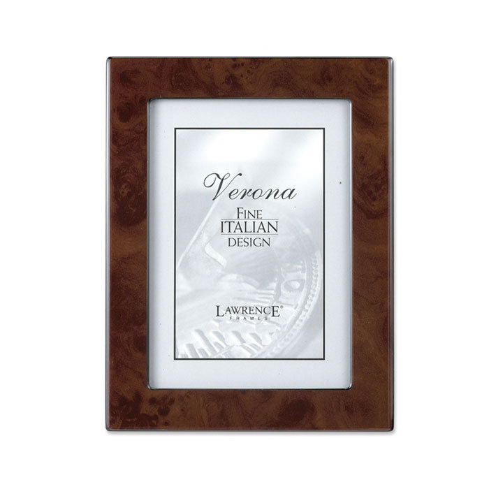 Cadre photo en faux-toile, 4 po x 6 po, Noyer