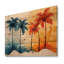Désert fleur du lever du soleil couleurs Plam Trees II - palmiers et palmiers, décoration murale en bois-1325031632