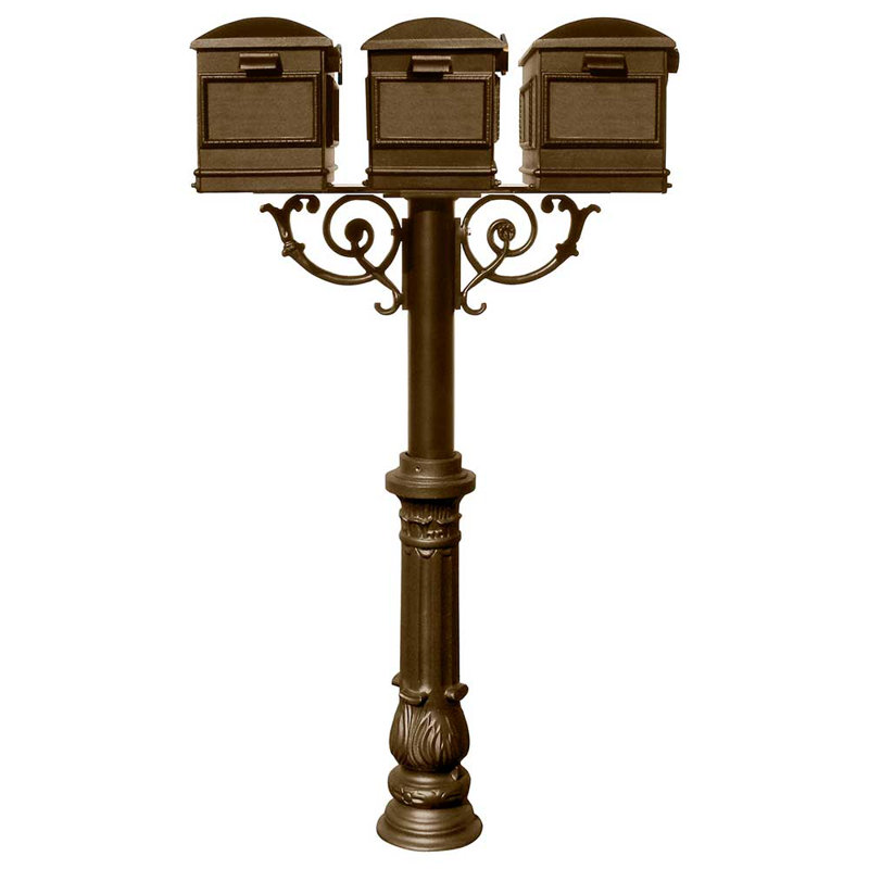 Hanford Aluminum Post Mounted Mailbox