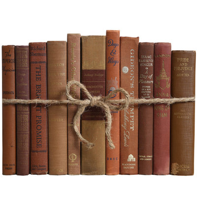 Livres décoratifs - Ensemble de livres rétro en noyer - 1 pied de livres bruns