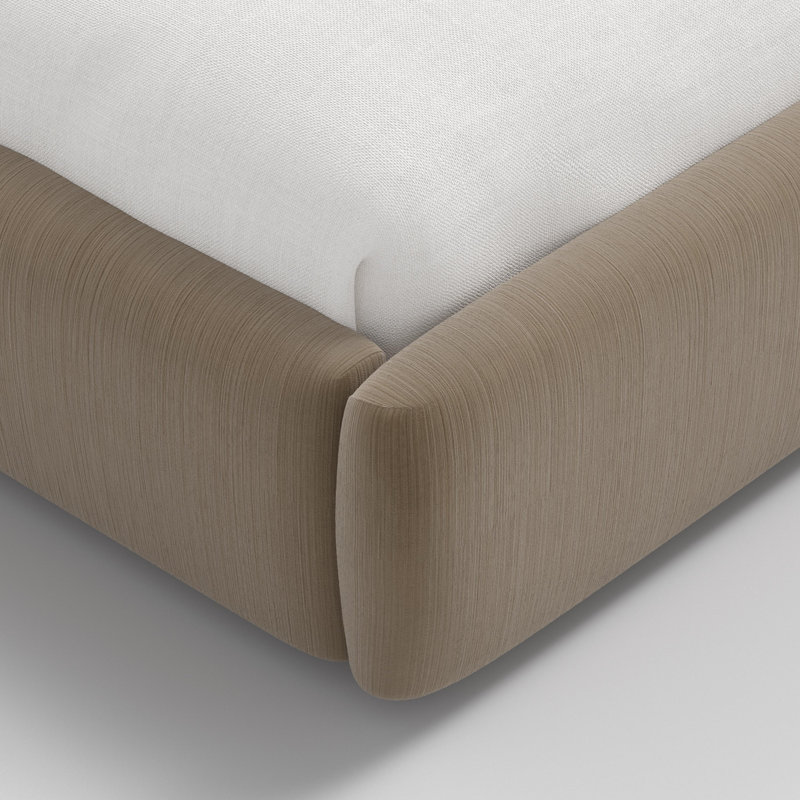 Daphne Platform Bed, Queen, Performance Velvet Walnut