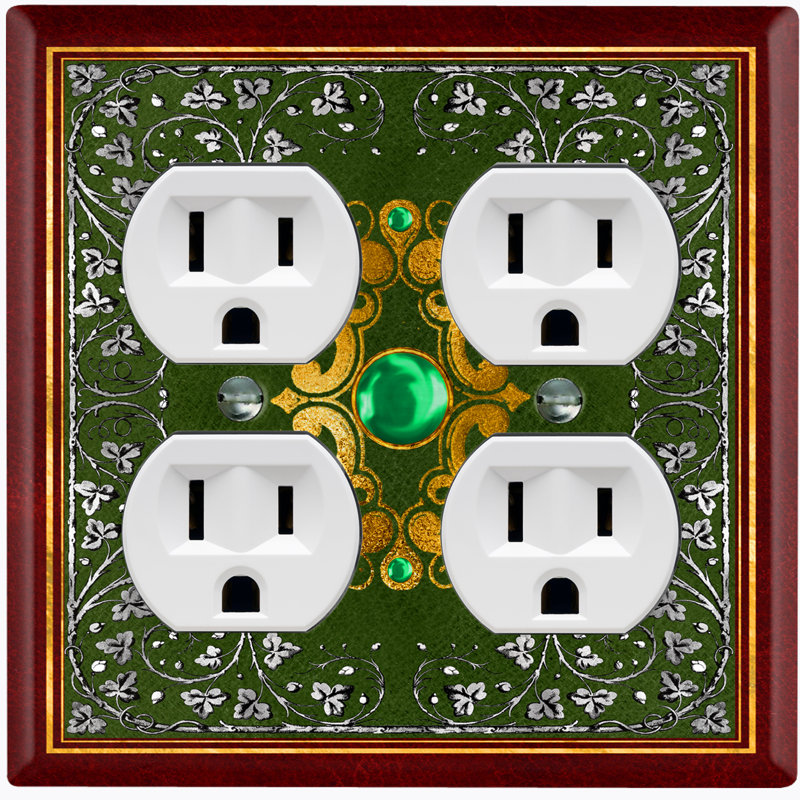 Patterned 2 - Gang Duplex Outlet Standard Wall Plate