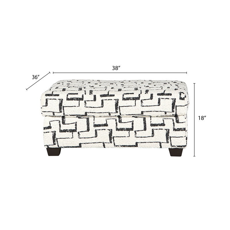 Oliwier Geometric Patterned Ottoman, Racetrack Cork, Racetrack Tar