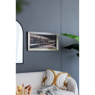 Traditional Flight Wall Art 15.7X1.2X29.9 Inches Multicolored Rectangular Man Image Old - Fashioned Plane Home Office Decorative Enhancement Improvement Upgrade Design On Bedroom