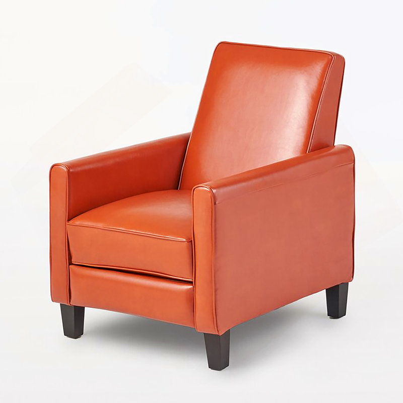 Recliner Push Back Chair For Elegant Home Décor Orange