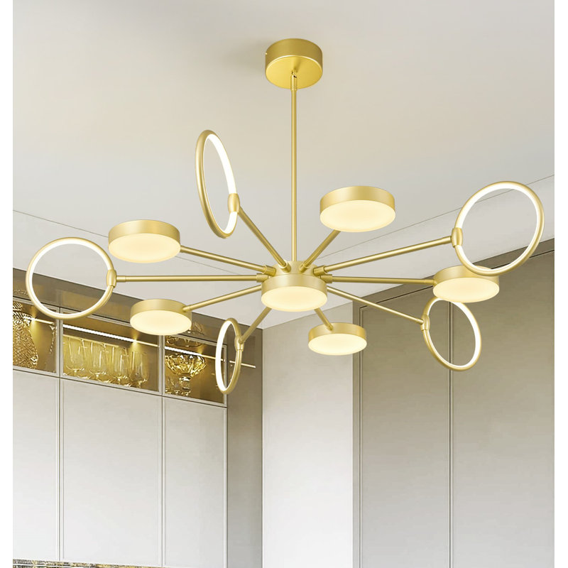 Luminaires suspendus ronds modernes Modern Industria, Or, 11 Lights
