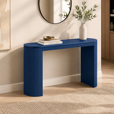 U_STYLE Console incurvée à rayures verticales unique, idéale pour le salon, le bureau et l'entrée