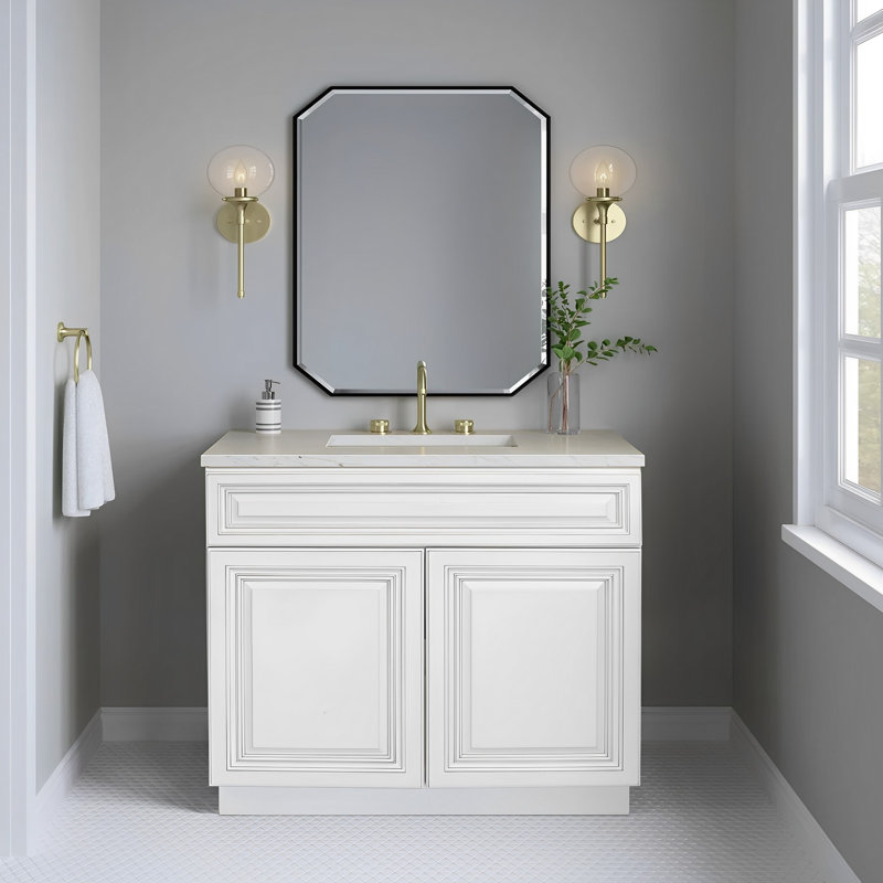 24" Bathroom Vanity Sink Base Cabinet in Antique White
