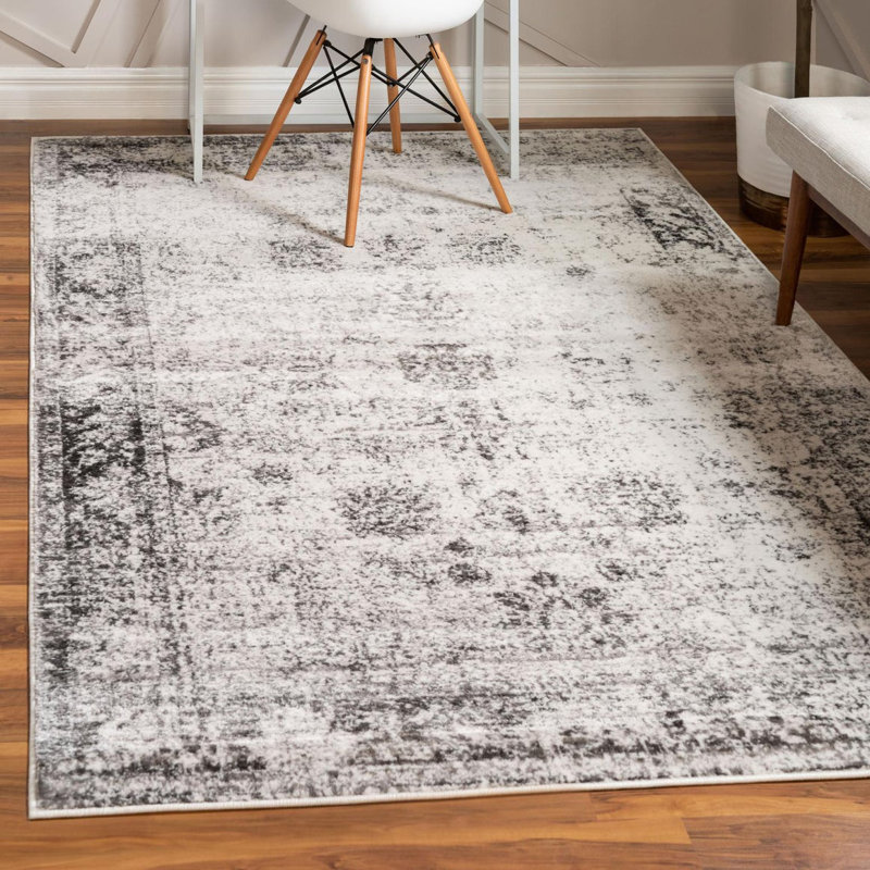 Brandt Floral Area Rug, Rectangle 10' x 13'1", No, Gray