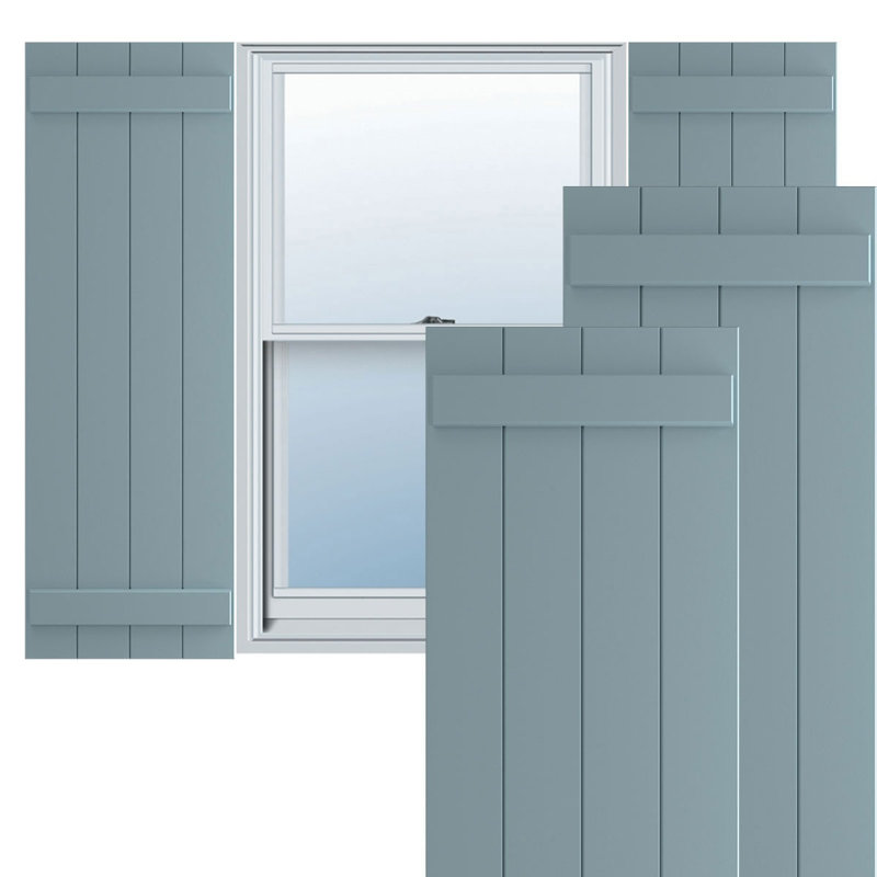 Volets en PVC True Fit, H 66 po x l 21,5 po x P 1 po, Bleu paisible