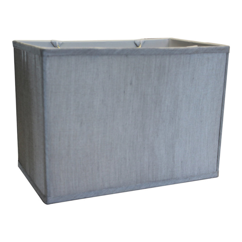 10'' H x 8'' W Linen Rectangle Lamp Shade, Grey, 10" H x 14" W x 8" D