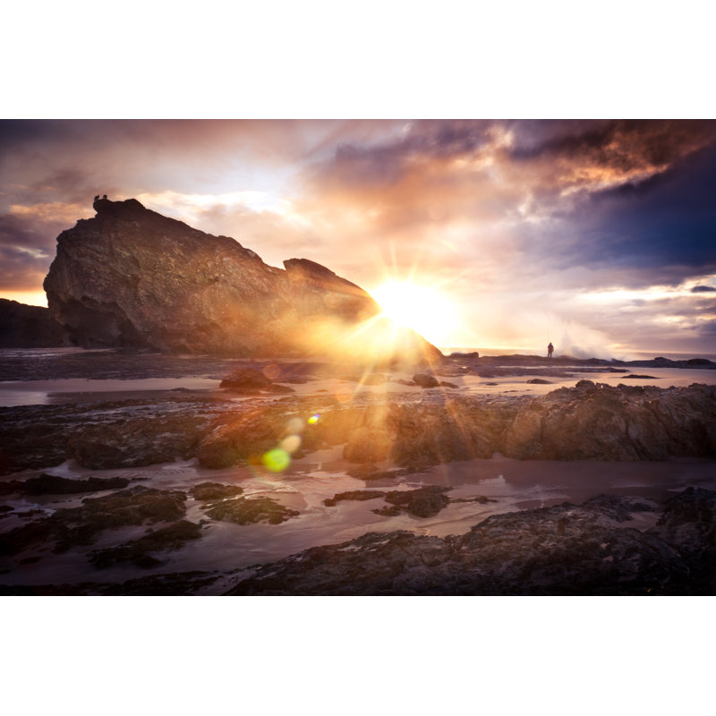 Fisherman Enjoying The Sunrise by Chemc - No Frame Art Prints on Canvas, 81cm H x 122cm W