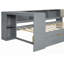 Lit plateforme simple en bois avec rangement, station de charge et amp; Tête de lit tapissier (aucun sommier requis, robuste)-421984984