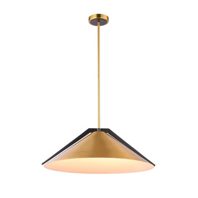 Baltic - Pendant - 3-Light - Black/Brushed Brass - Iron Shade