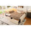 Structure de lit Boucle, structure de lit tapissier Cloud avec tête de lit, 2 tiroirs de rangement, éclairage à DEL et charge USB, pieds et lattes en bois massif, aucun sommier nécessaire, beige-80626701