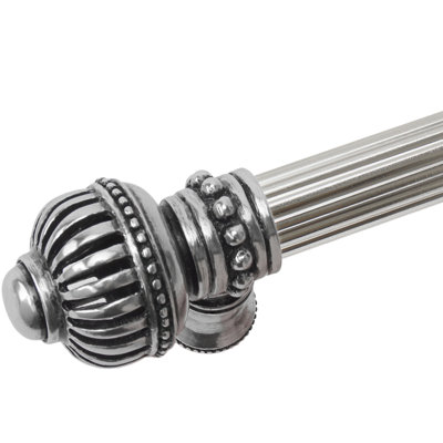Cricket Cage 6 inches c.c. with 5/8 reeded center long pull large finial in Antique Brass