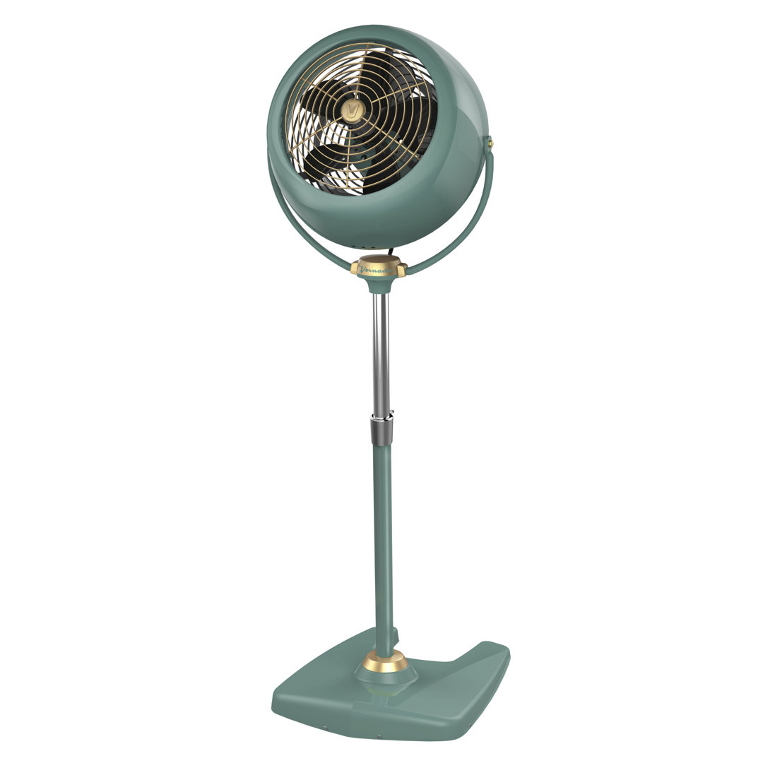 Timeless Vornado VFAN Sr. Pedestal Vintage Fan Retro Metal Standing Air Circulator for Cooling & Decor 3 Speeds, Adjustable Tilt Vornado Finish: Green