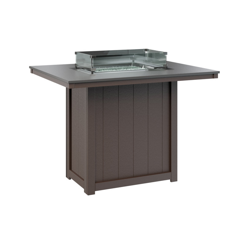 Foyer de table berlinois Donoma, Plateau martelé en acier inoxydable avec base bru, H 39 po x l 41 po x P 54 po