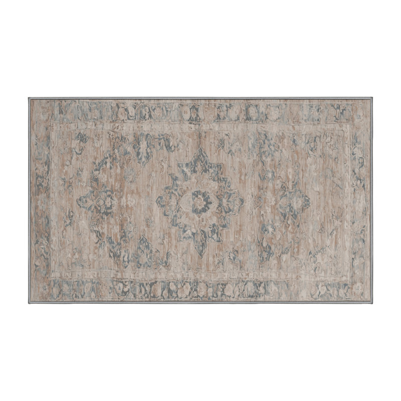 Machine Washable Gray Area Rug, Runner 2' x 4'