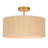 4-Light Dimmable Rattan Drum Shade Semi Flush Mount Ceiling Light with Gold Finish