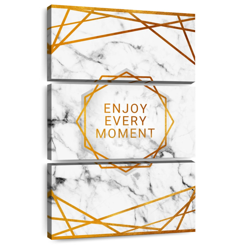 «Enjoy Every Moment», typographie géométrique, H 32 po x l 20 po