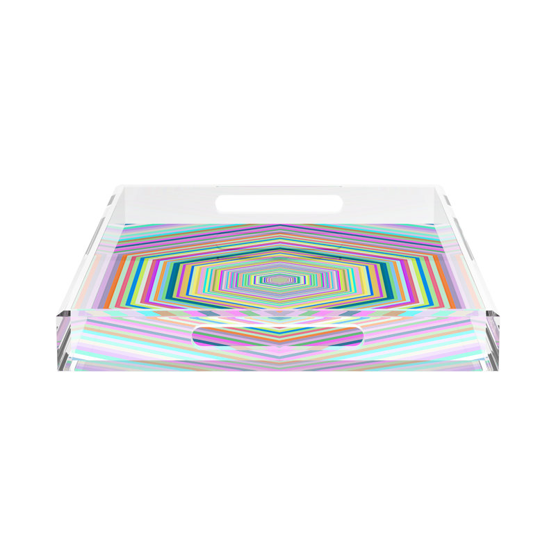 Hex Dylan Acrylic Rectangle Decorative Tray, 22.5"W x 14.5"D x 2"H
