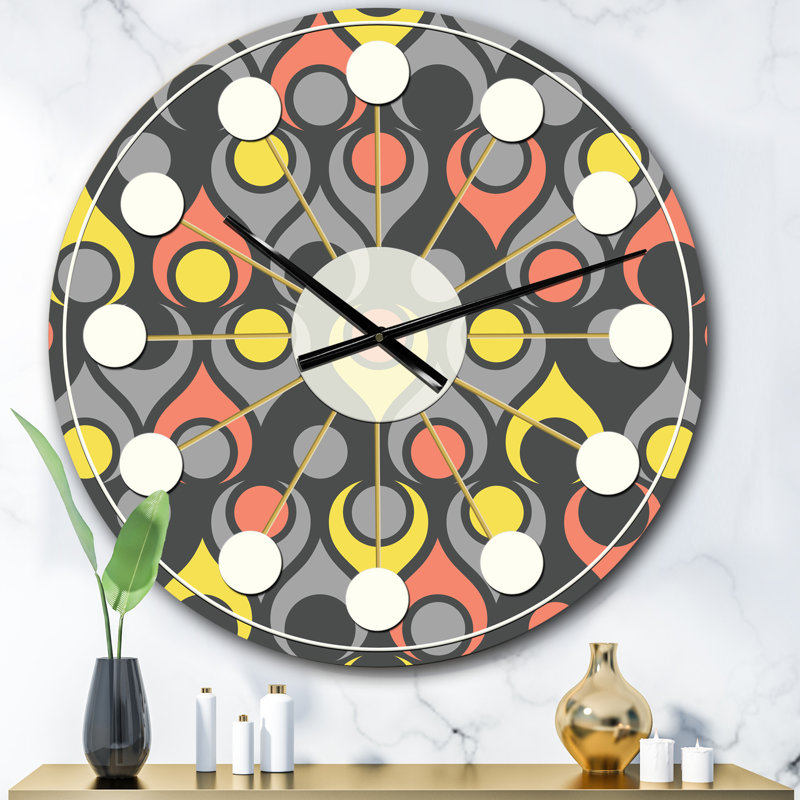 Horloge murale rétro Mid-Century, Surdimensionné