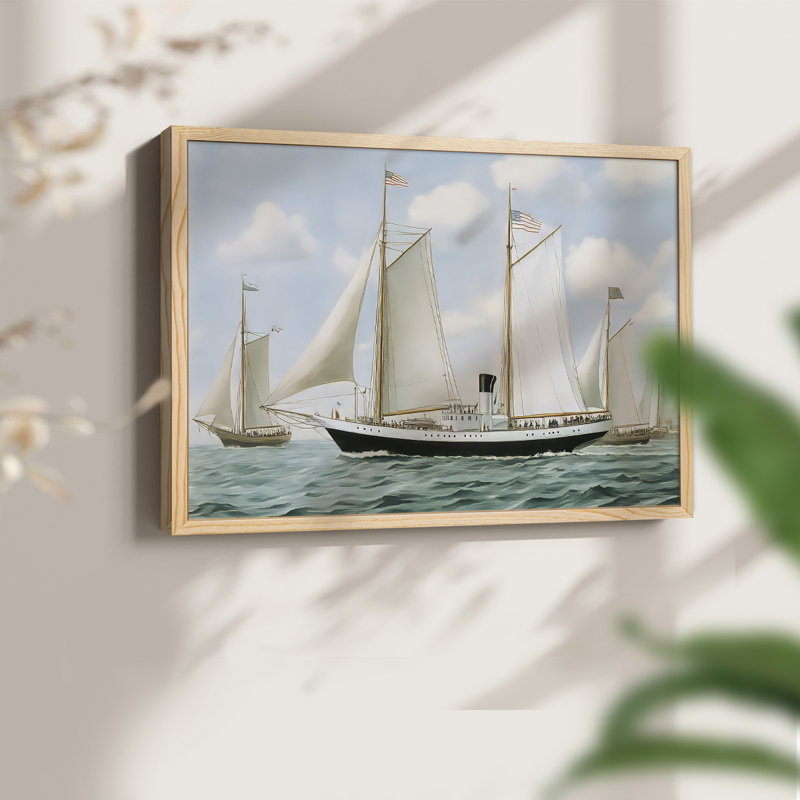 Série nautique-Cxxxix - impression encadrée - réversible, Naturel, H 16 po x l 20 po