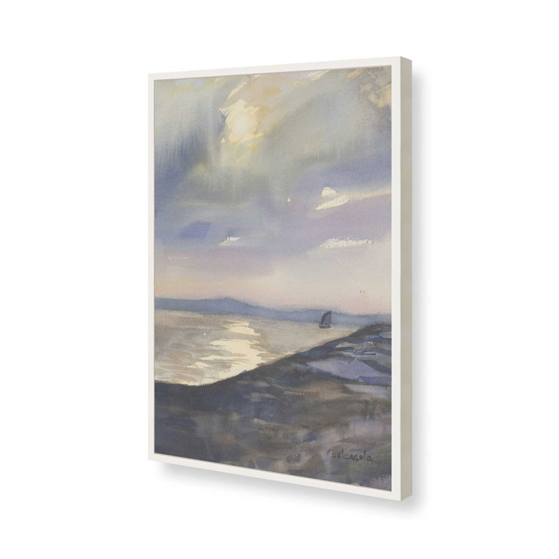 «Evening Sail» par Stephen Calcasola, reproduction d'art sur toile, H 12 po x l 8 po, Blanc