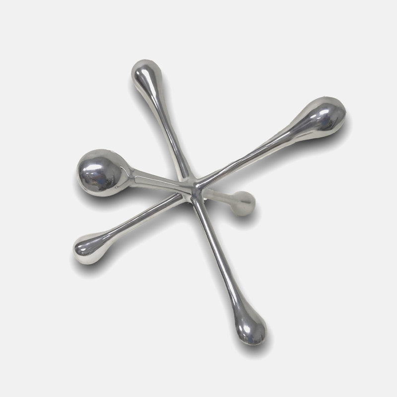 Congress Silver Buffed Aluminum Decorative Jack, 9" H x 12" W x 12" D