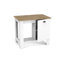 Îlot de cuisine Atenea, armoire simple porte, tablette blanc / Macadamia