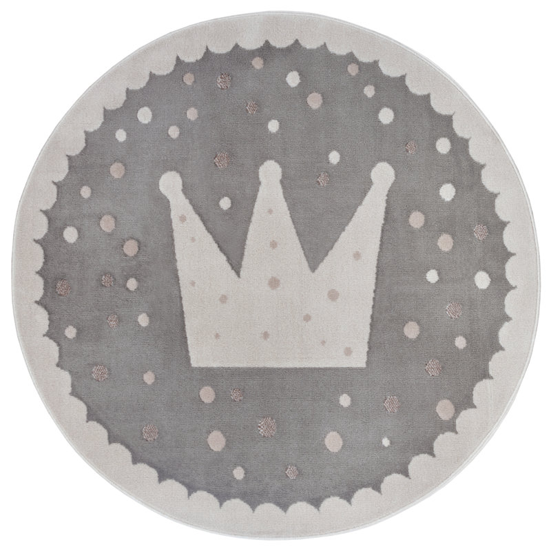Adventures Children Grey Rug, Round 140cm