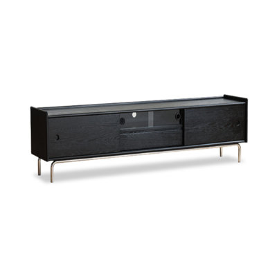 Meuble télé moderne en bois massif noir
