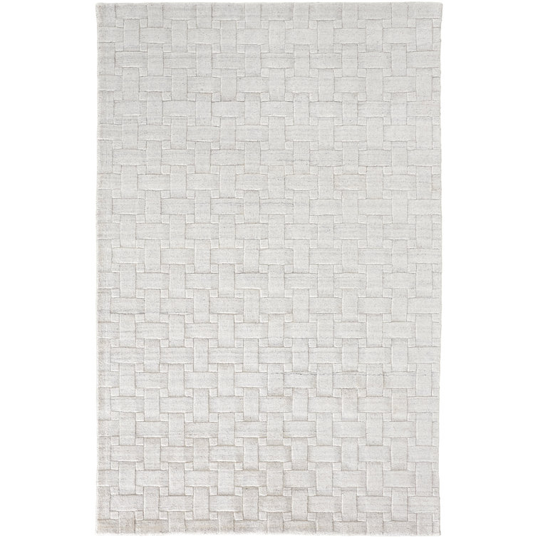 Shanta Minimal Viscose Rug White/N/A