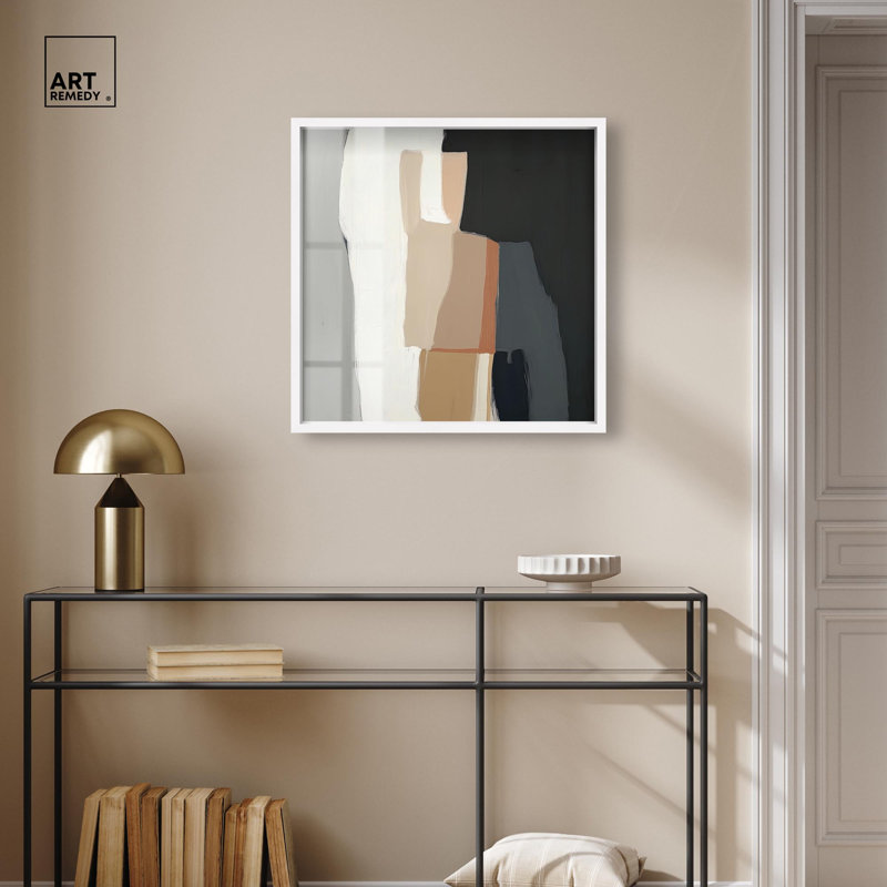 Art mural Boho, "Passageway III Shadowbox" par Art Remedy, cadre blanc, 25 x 25, H 25 po x l 25 po, Cadre blanc