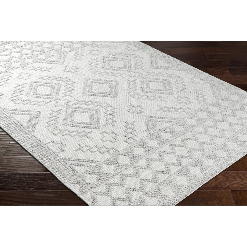 Geometric Area Rug, Rectangle 2' x 3', Black/White/Gray