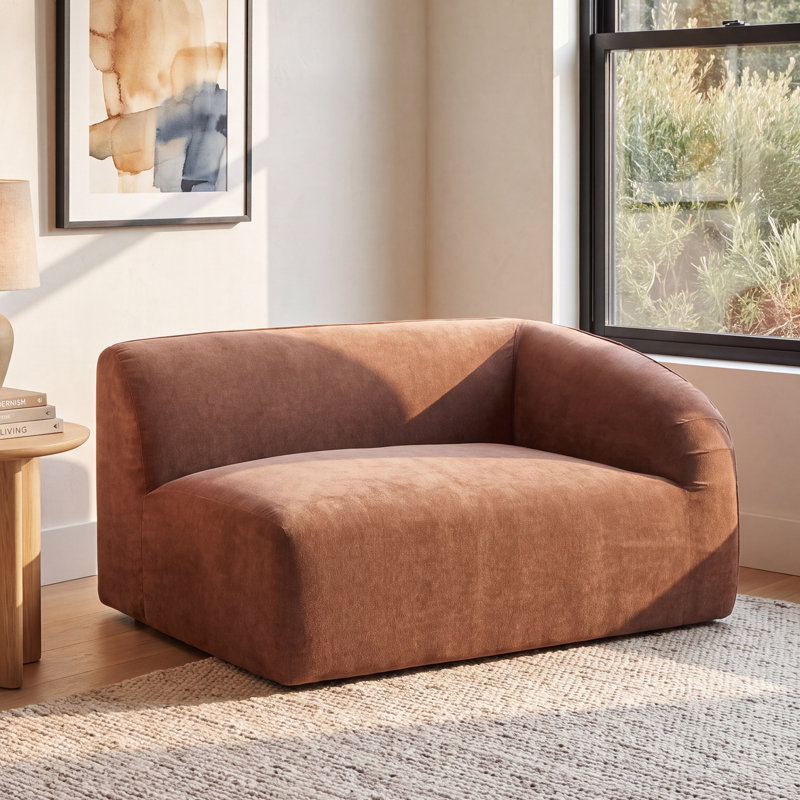 Wilde Right Arm Corner Chair, Latte Loft Canvas