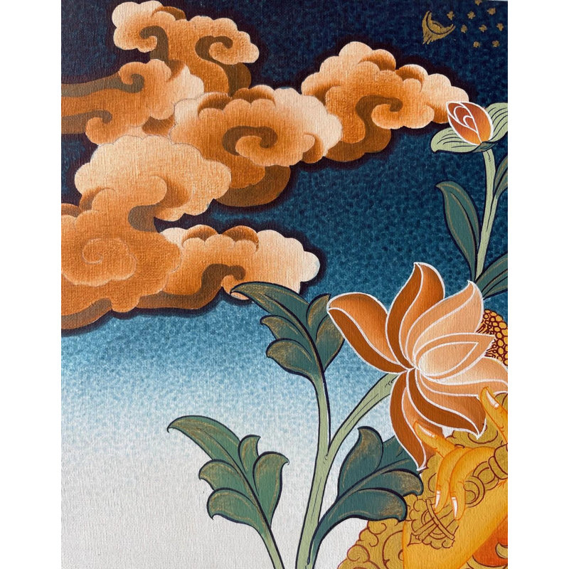 Déesse Manjushree Thangka (Brocadeless Thangka)