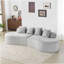 Canapé incurvé innovant et confortable en flanelle multicolore avec coussins, pour la détente et les rassemblements dans le salon-2143467709