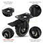 Heavy Duty 2000 Lbs Capacity Stainless Steel Plate Casters with Dual Locks, Solid Rubber Silent Floor-Friendly Wheels for Furniture Carts Shelves