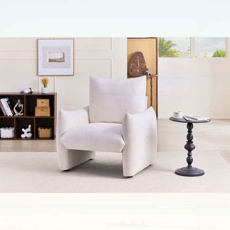 Fauteuil simple surdimensionné avec coussin moelleux pour un confort et un style ultimes, Beige