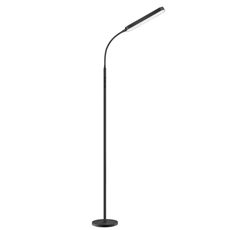 Dwayne 68.5'' Dimmable LED Task/Reading Floor Lamp with Remote & Touch Control, Black