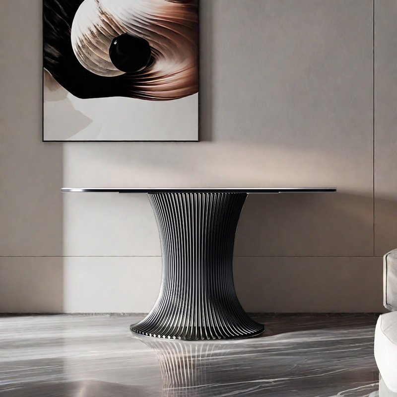 Console de luxe moderne haut de gamme, Gris foncé, H 33,46 po x l 59,06 po x P 15,75 po