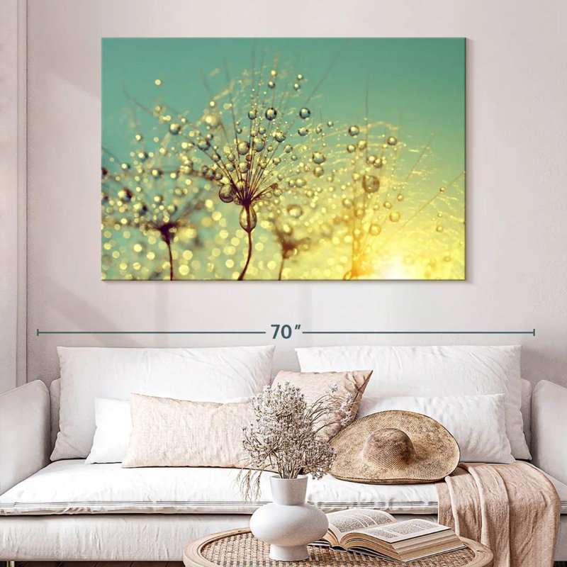 Harnek Dew Laden Dandelions, 34" H x 51" W