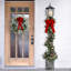7' Pre-Lit Potted Lamp Post With Warm White LED Lights