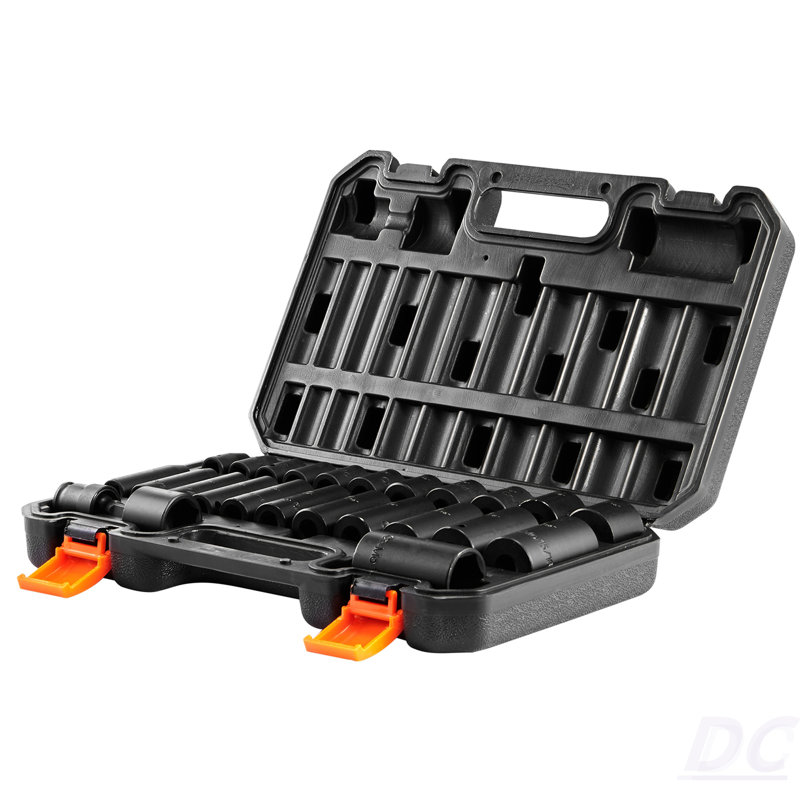 Impact Sockets Set 25Pcs 6-Point 3/8In Drive Bit Ratchet Tool Kit Case