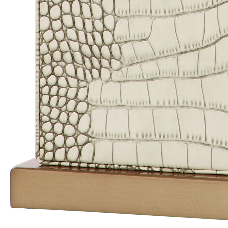 Lampe de table 20,5 po Chamia, Crocodile crème