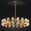  36-Light 36"W Dimmable Round Crystal Cup Style Chandelier with Crystal Accents (Bulbs Included)-1085984173