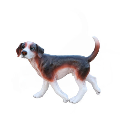 Multicolor Lifelike Realistic Resin Beagle Dog Statue for Indoor Outdoor Garden Lawn Yard Home Decor